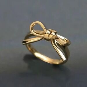 Bow Ring Gold Plated Fashion Jewelry‎ Statement Ring Size 6